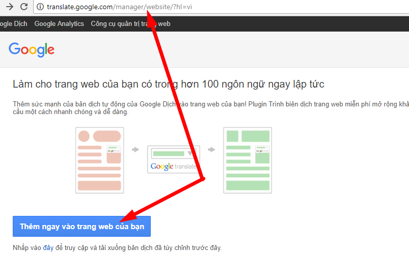 Hướng dẫn Chèn Google translate vào website